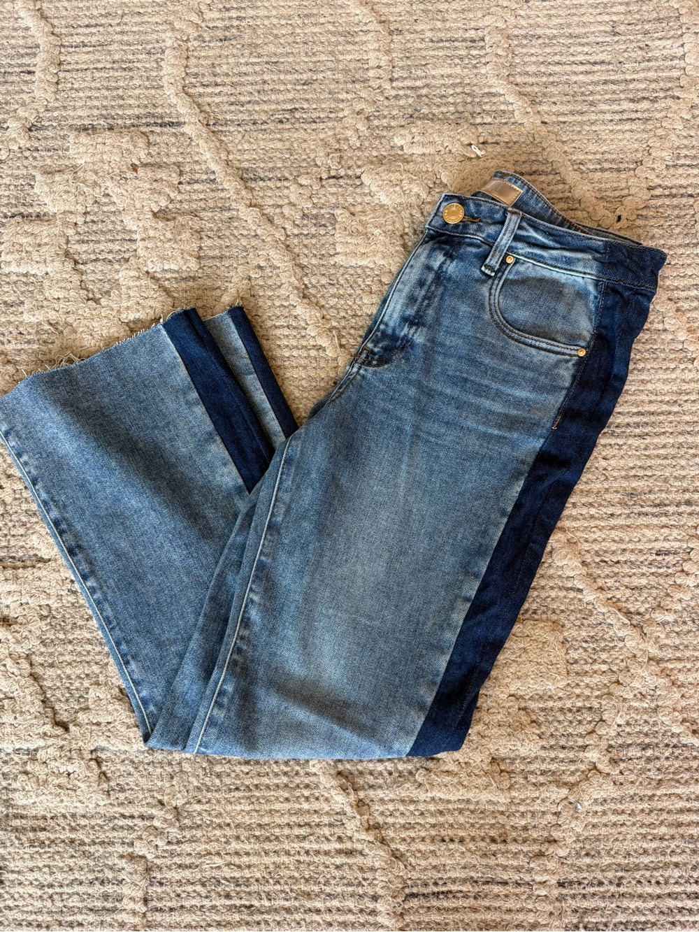 Kut from the Kloth Two-Tone Blue Straight Leg Jeans